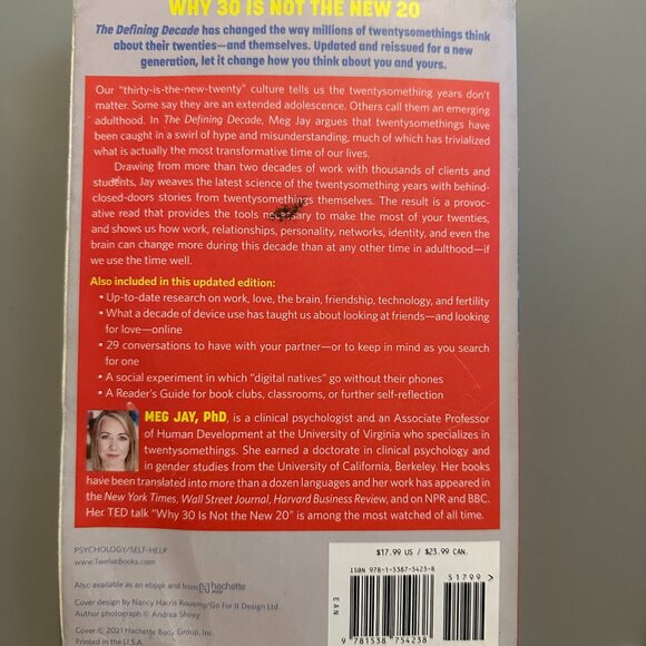 Book - The Defining Decade by Meg Jay - Picture 5 of 5